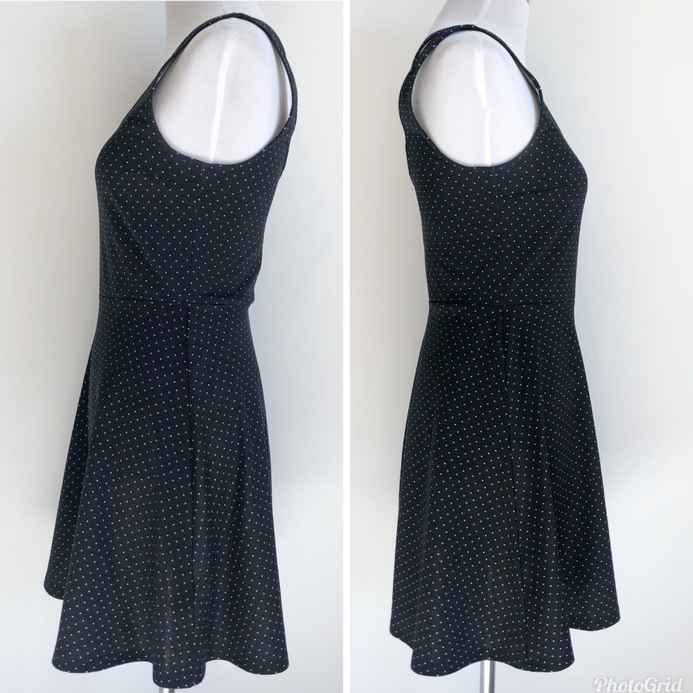 H&M Black Polka Dot Cross Strappy Skater Dress, S - Picture 2 of 16